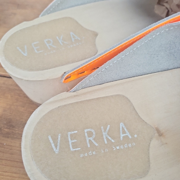 Verka Swedish Neon Orange Women's Clogs Sz 39 US 8-8.5 - Picture 4 of 16